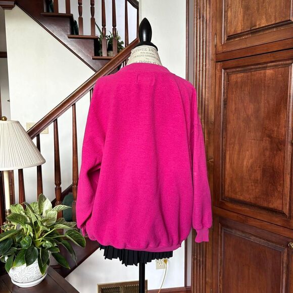 Express Hot Pink Plaid Logo Vintage Oversized Crewneck Sweatshirt - Picture 6 of 7